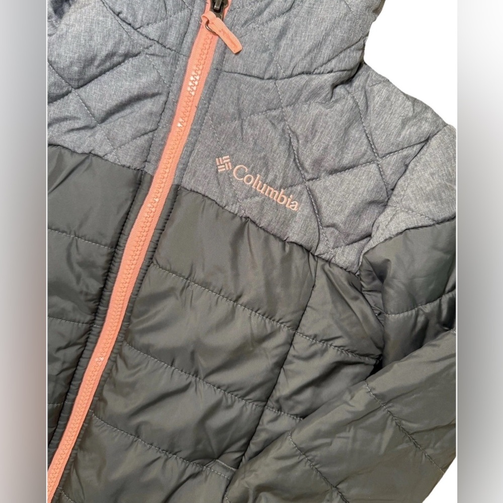 Columbia Boys XS 6 / 7 Puffy Winter Jacket Grey Blocked Machine Wash - Picture 4 of 6